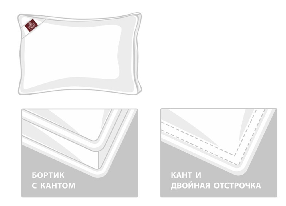 Подушка пуховая с бортиком 50x68 German Grass Queen Down Grass