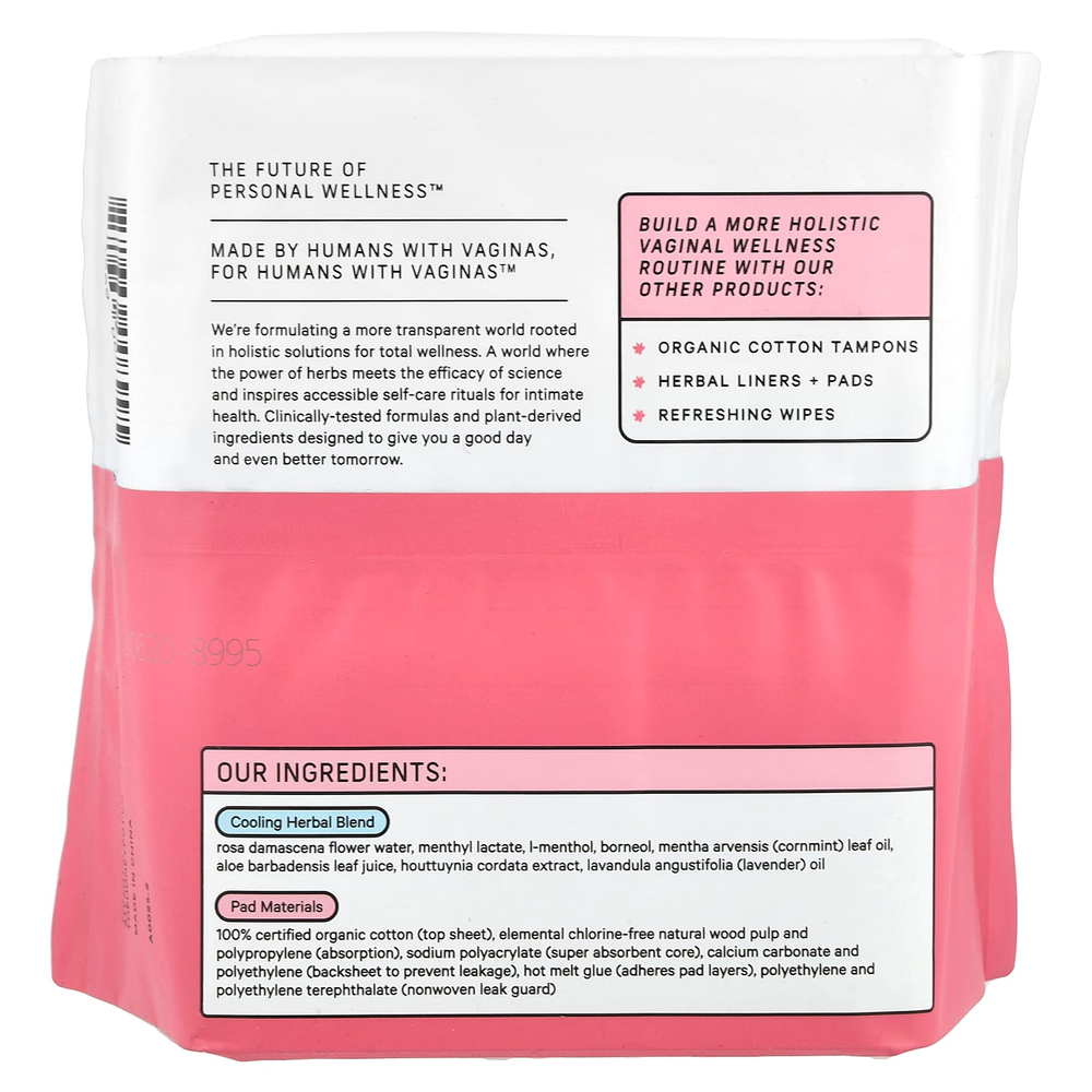 The Honey Pot Company, Органические травяные прокладки с крыльями, послеродовые на ночь, 12 шт.