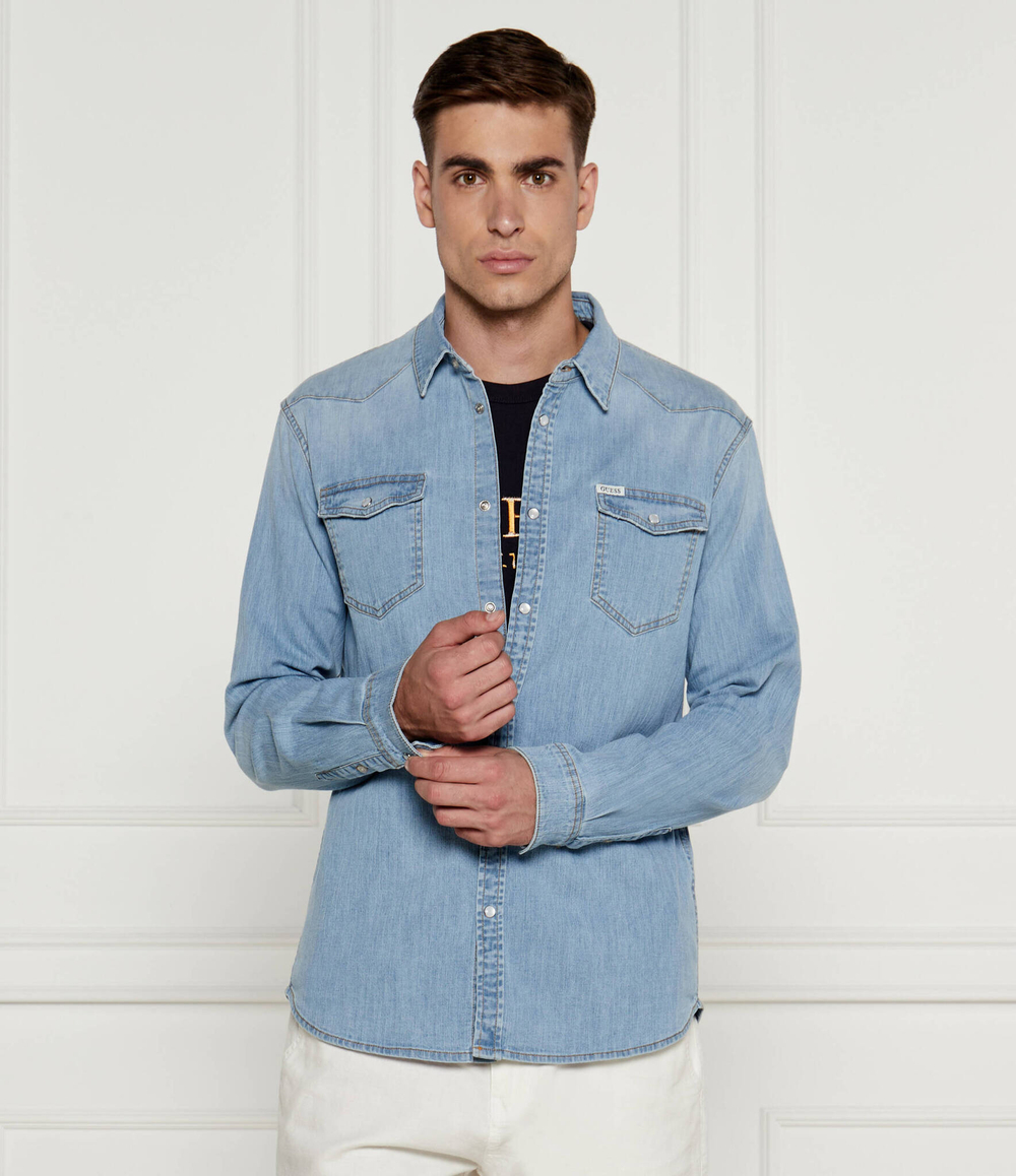 Джинсовая рубашка GUESS - голубой(M4GH02 D3PF5)