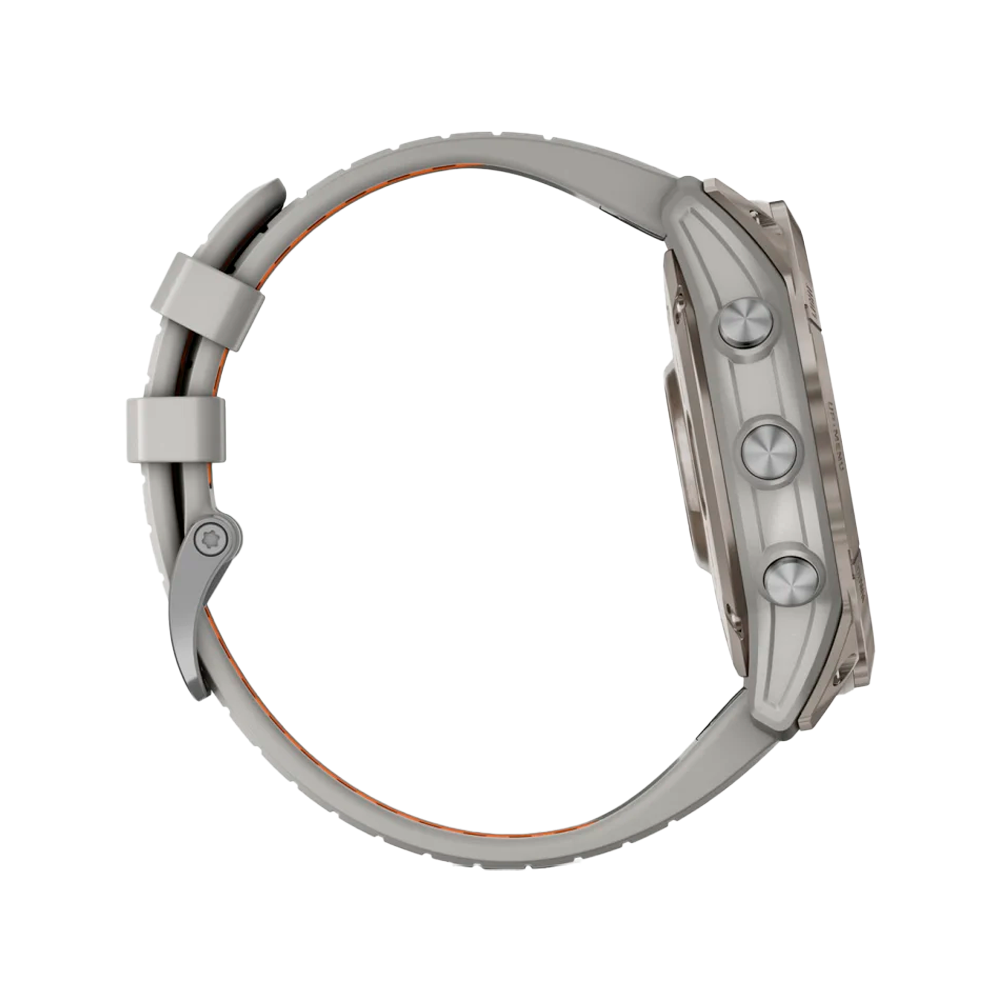 Умные часы Garmin Fenix 7X Pro, 51mm, Sapphire Solar Edition Titanium with Fog Gray/Ember Orange Band (010-02778-15)