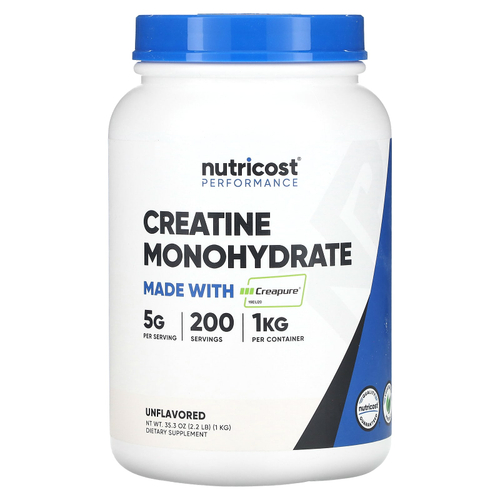 Nutricost, Performance, моногидрат креатина, на основе Creapure®, без добавок, 1 кг (35,3 унции)