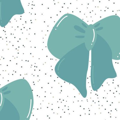 голубые банты и маленькие круги