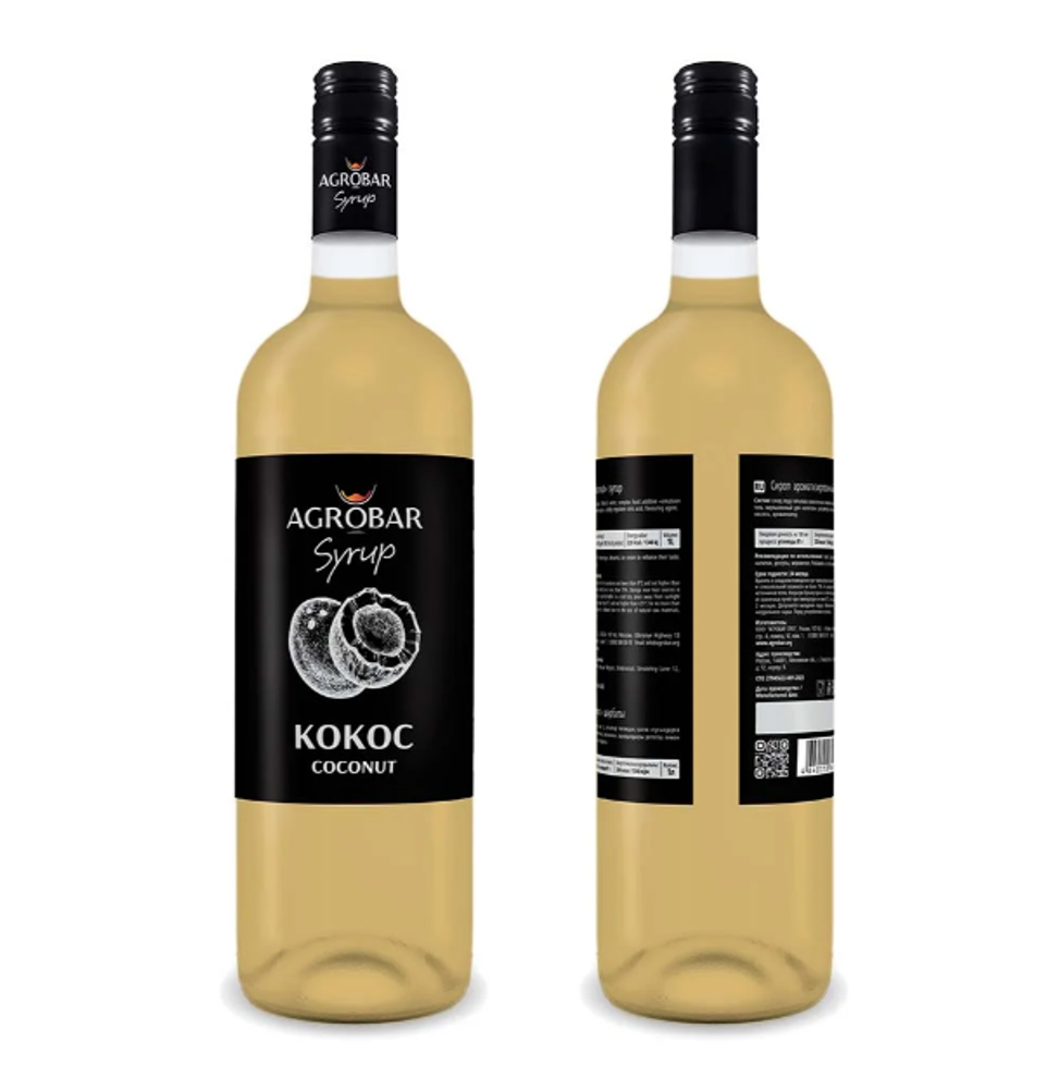 Сироп «AGROBAR» со вкусом «Кокос» (Coconut Syrup), 1 л.