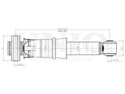 Амортизатор газовый задней подвески UNIO SAB-10719