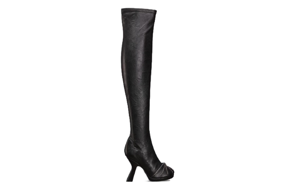 DIOR Origine Comfortable Round Toe Over the knee Boots Women"s Black