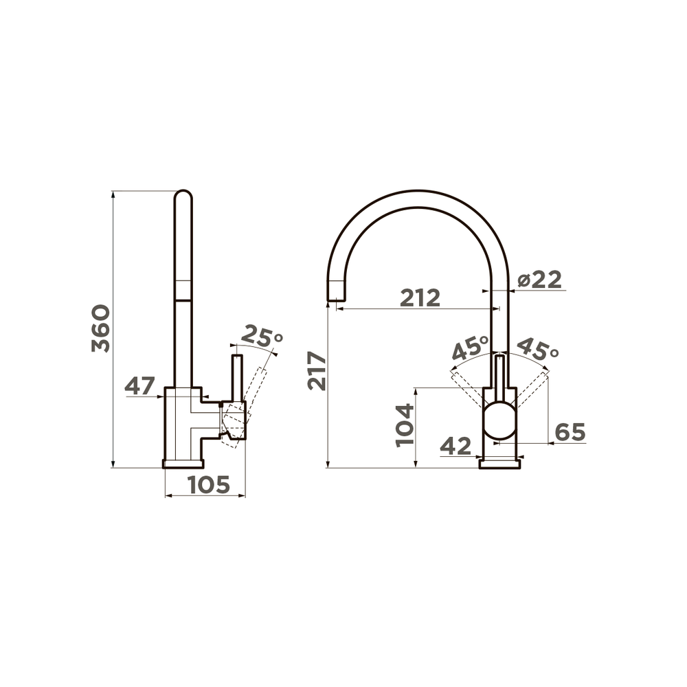 Смеситель для кухни Omoikiri Wakayama-LG Светлое золото