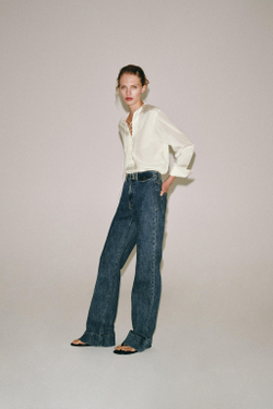 ZARA РУБАШКА ИЗ 100% ШЕЛКА — ZW COLLECTION, ЭКРЮ