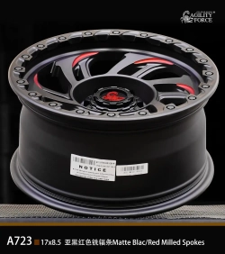 Диск колёсный литой AGILITY FORCE А723 R18 8.5 ET0 Black / Red Milled Spokes