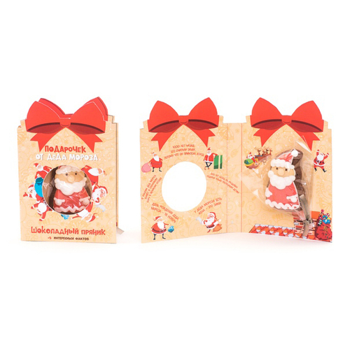 Купить Открытка с шоколадным пряником "Подарочек от Деда Мороза"
