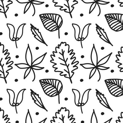 Бесшовный принт c осенней ботаникой