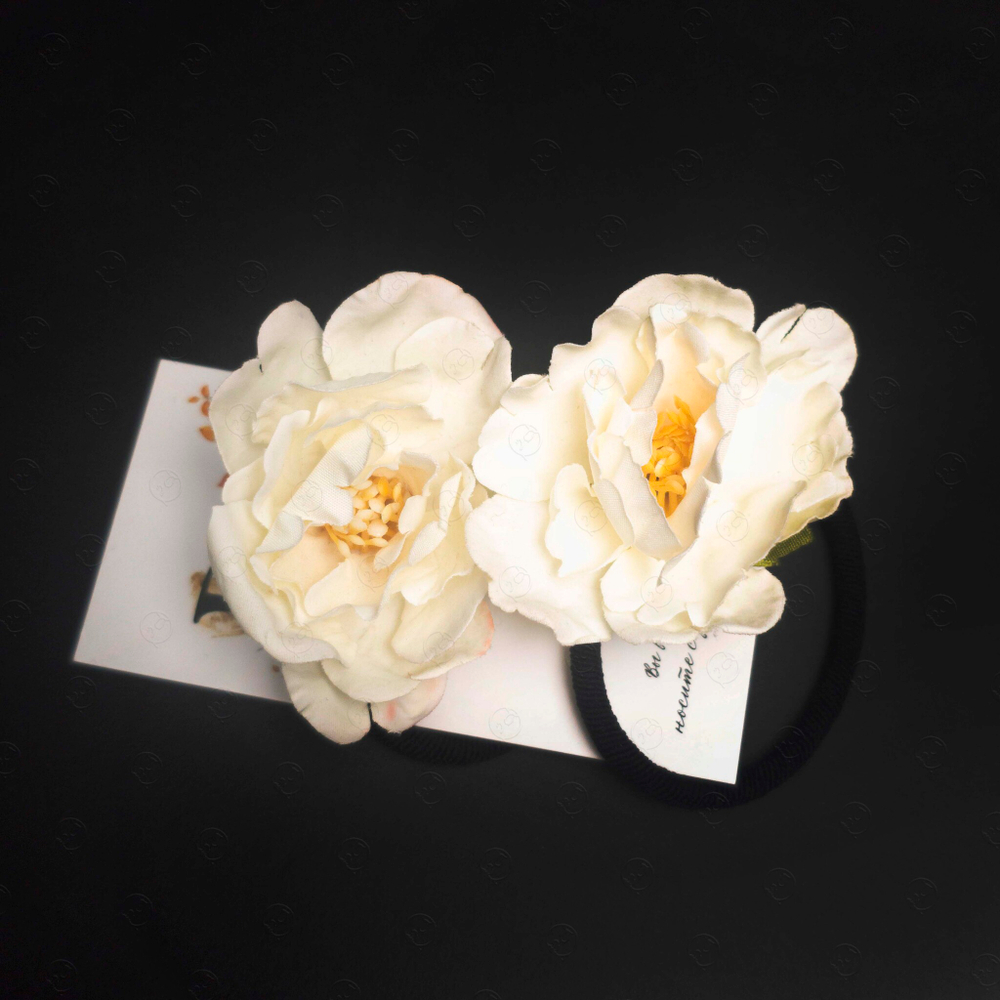 Набор резинок для волос Pankigno Design с цветками пионов (2 шт)