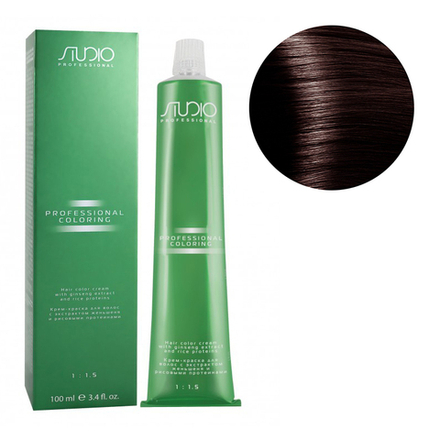 Kapous Studio Professional Крем-краска для волос Studio, тон №5.4, Светлый медно-коричневый, с рисовыми протеинами и экстрактом женьшеня, 100 мл