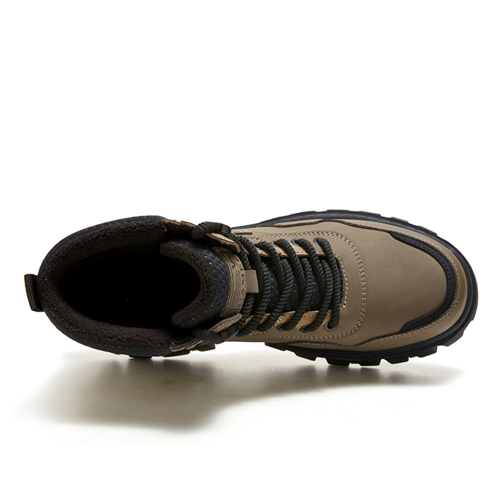 CAMEL Work Boots Men"s High top Dawn Green / Dark Night Black / Desert Yellow