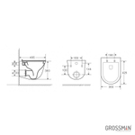 Унитаз подвесной с тонкой крышкой GR-4412S