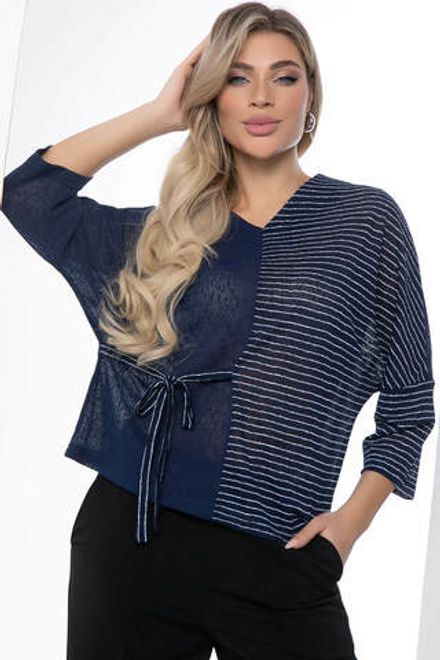 Блуза "Стильный замысел" (синяя) Б9087 LT Collection