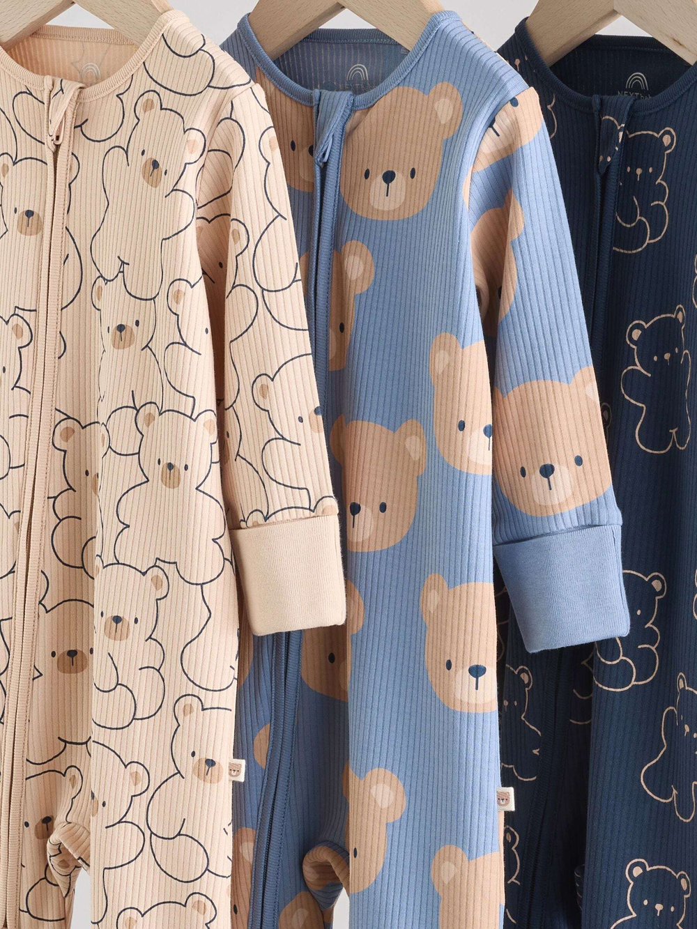 Комбинезон / Cлип для малышей Next F13-452, 3 шт., Бежевый, Синий