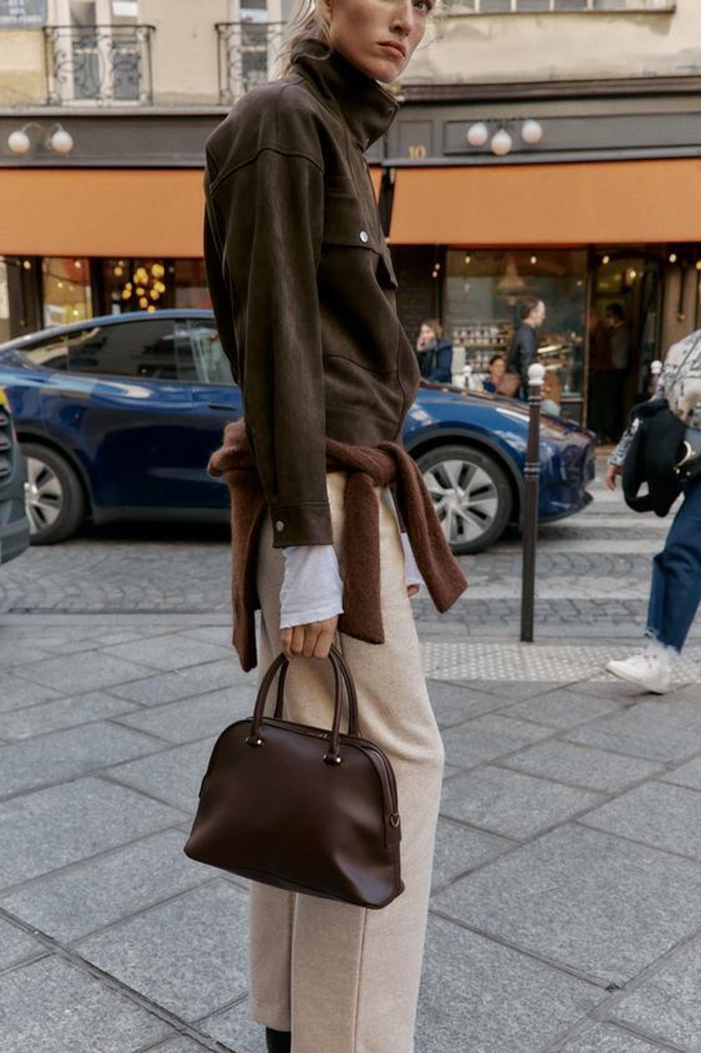 ZARA ГОРОДСКАЯ СУМКА С ДВУМЯ РУЧКАМИ, БОРДОВО-КРАСНЫЙ