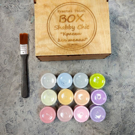 Набор красок по ткани «Shabby Chic» 12 цветов деревянный Вох
