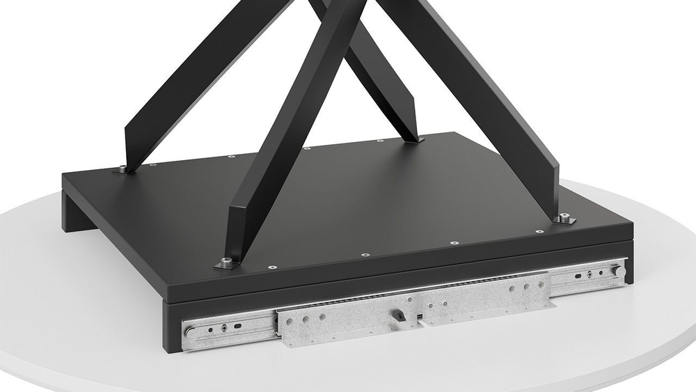 Стол кухонный обеденный круглый раздвижной Черный муар/Стекло глянцевое белое 100(132)х75х75 см