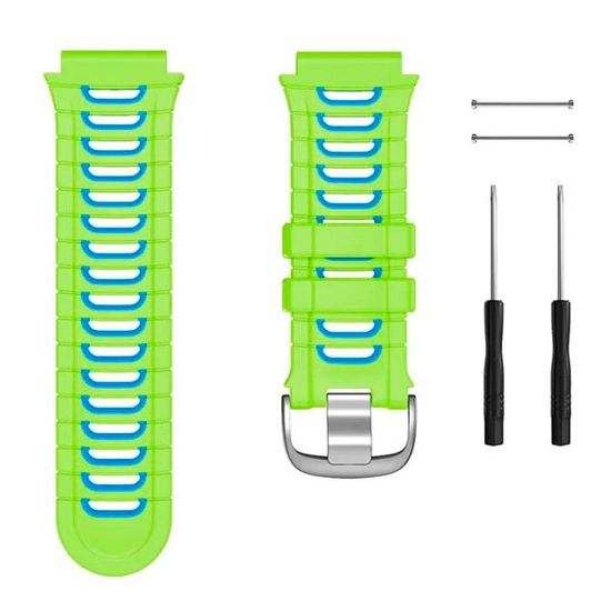 Ремешок для Garmin Forerunner 920XT силиконовый двухцветный (Лайм/голубой)