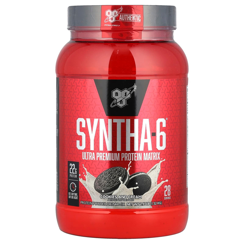 BSN, Syntha-6, белковая матрица ультрапремиального качества, печенье со сливками, 1,32 кг (2,91 фунта)