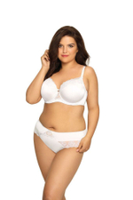 Трусики-слипы из эластичного трикотажного полотна и сетки с вышивкой (Размер: M) (Цвет: телесный)