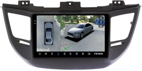 Магнитола для Hyundai Tucson 3 2015-2018 (без штатной КЗВ, рамка черная) - Teyes CC3-2K монитор 9.5" 2K QLED на Android 10, Быстрая, CarPlay, 360, 4G SIM-слот