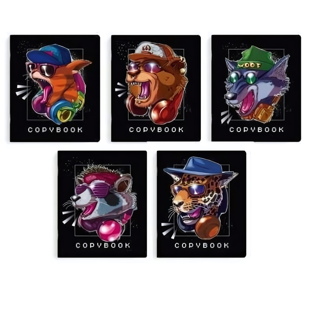 Тетрадь А5 48л. клетка, на скобе "На стиле" в ассортименте (Феникс+)