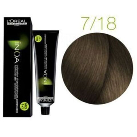 L'Oreal Professionnel Inoa 7.18 блондин пепельный мокка 60мл