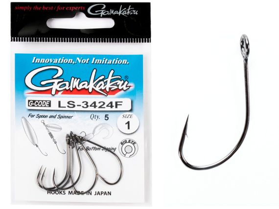 Крючки Gamakatsu LS-3424F NEW LABEL HOOKS BLACK разм. 01 5шт.