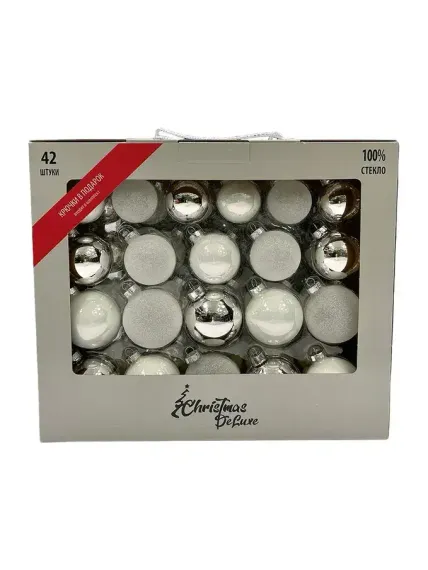 Набор стеклянных шаров Первый снег 42 шт., Christmas DeLuxe (87163)