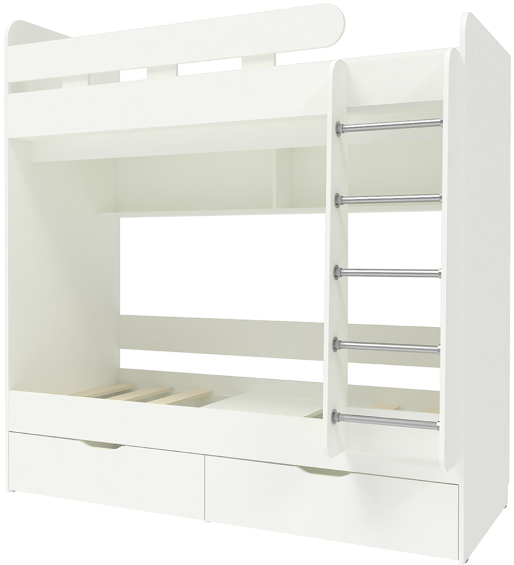 Двухъярусная кровать КарИВи Юниор 5 80x160 Белый  Белый