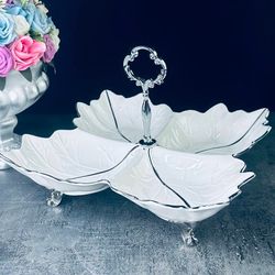 Lenardi 666-381 Менажница 27см ARGENTO в под.уп.(х4)Фарфор