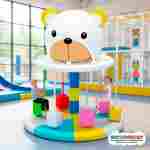 Детский аттракцион 4kids Карусель «Мишка-бум» c электроприводом