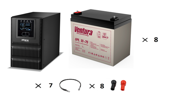 Комплект ИБП Stark Country 3000 Online One + АКБ Ventura GPL 12-75 х 8 шт.
