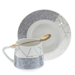 GAEM Кружка с блюдцем и ложкой, 200 мл, L15 W15 H8 см, 3в.