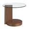 Журнальный столик Angel Cerda 2036, Ø60 см, стекло, орех