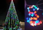 уличная светодиодная гирлянда на елку, rgb шарики