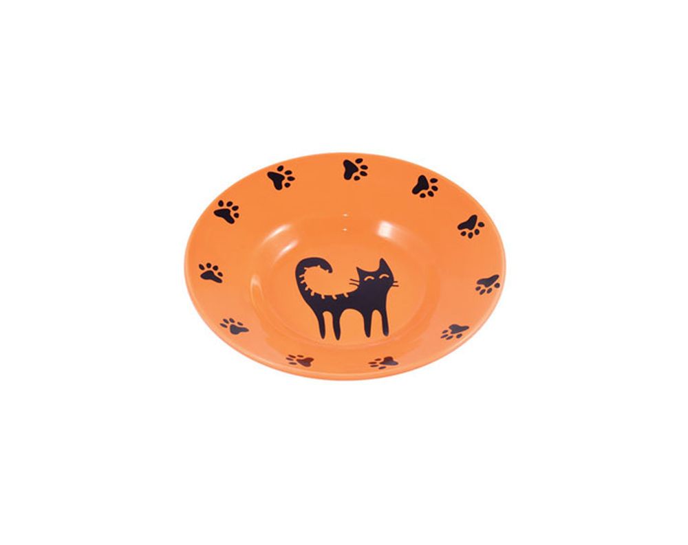 КерамикАрт миска керамическая-блюдце для кошек 140 мл (Оранжевая)
