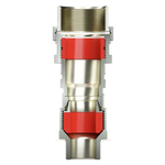 Взрывозащищенный кабельный ввод серии КАС для бронированного кабеля М50х1,5 d:30,8-39мм D:36-46мм. Присоединительная резьба М63х1,5. Никелированная латунь IP66/IP68