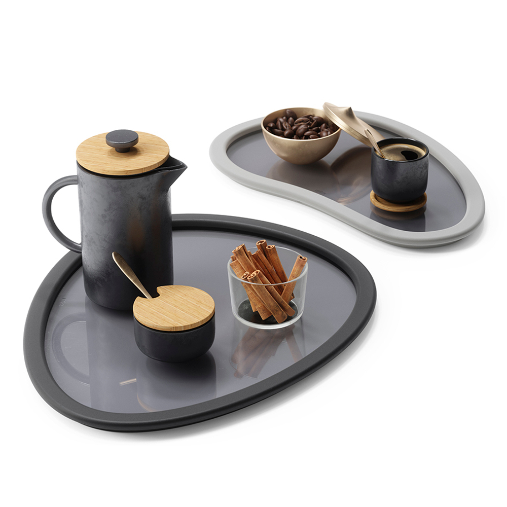 Набор подносов 2шт Umbra Hub черный/серый