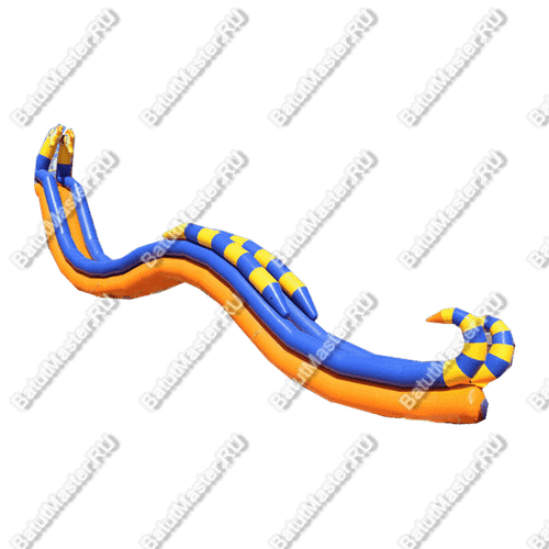 Надувная водная горка для вышки (опоры) с волнообразным спуском «Морской Конёк Pro» 10*3*7 м