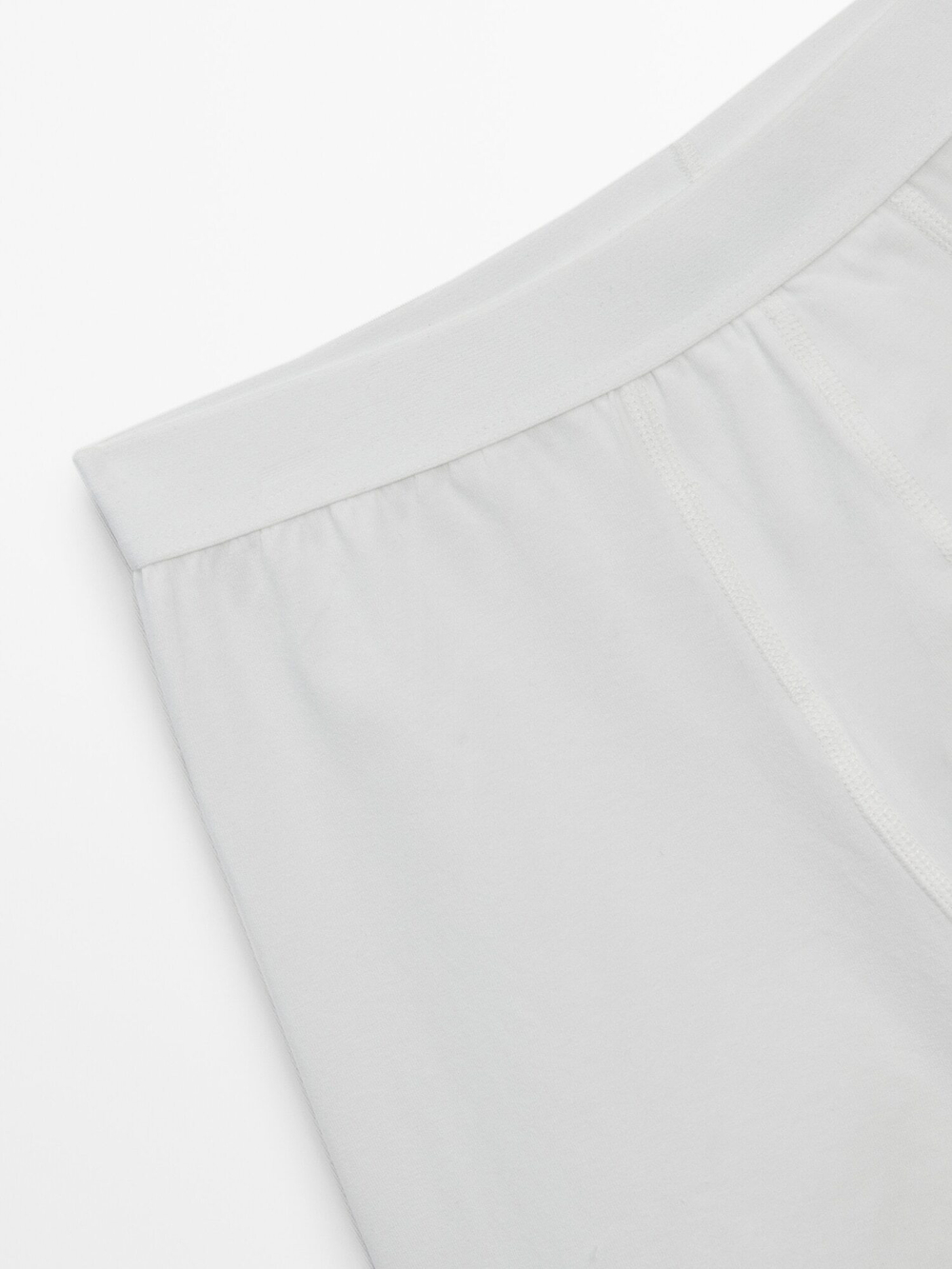 Massimo Dutti Однотонные трусы-боксеры из смесового хлопка, белый