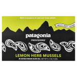 Patagonia Provisions, мидии с лимоном и травами, в оливковом масле холодного отжима, 120 г (4,2 унции)