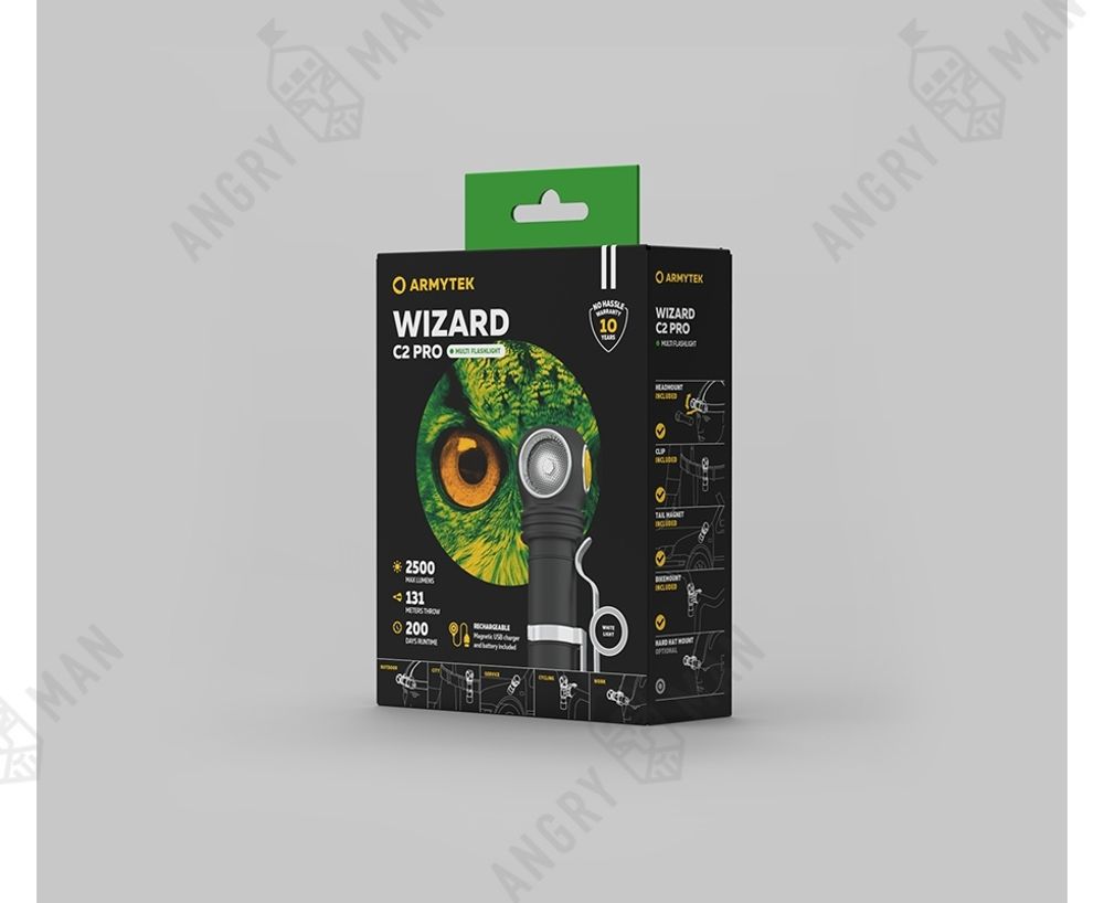 Мультифонарь Wizard C2 Pro Magnet USB / Белый / 2500 лм / TIR 70°:120° / +ABM01 / 1x18650 (в комплекте), Armytek