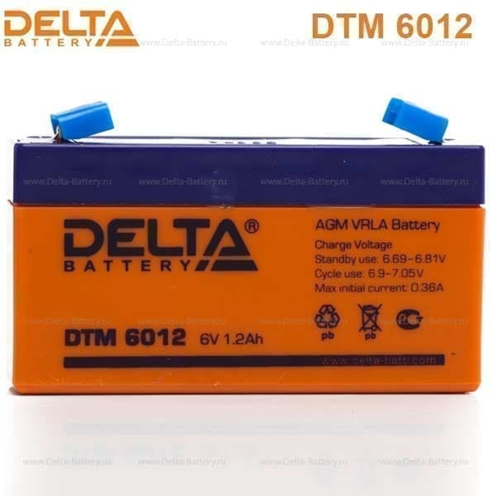 Аккумуляторная батарея Delta DTM 6012 (6V / 1.2Ah)