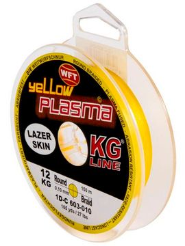 Леска плетёная WFT KG PLASMA Yellow 150 м, 0,10 мм