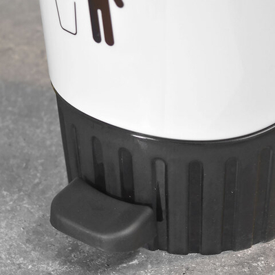 Ведро для мусора 8л с педалью, цвет белый