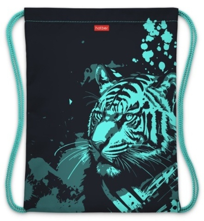 Мешок для сменной обуви Hatber Взгляд тигра, 420х340 мм, с рисунком, полиэстер, 1 шт