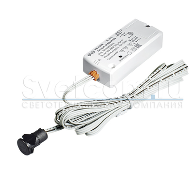 ИК выключатель PM 218DR, 220В, 60Вт, дверь/рука, 5см, 83х35х19мм, D=14мм, пров. L=2,0м, белый